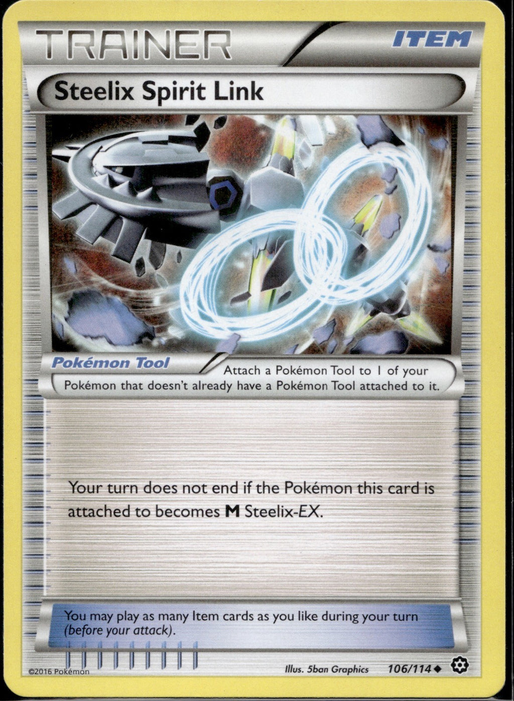 Steelix Spirit Link 106/114 STS Steam Siege Pokemon Lightly Played