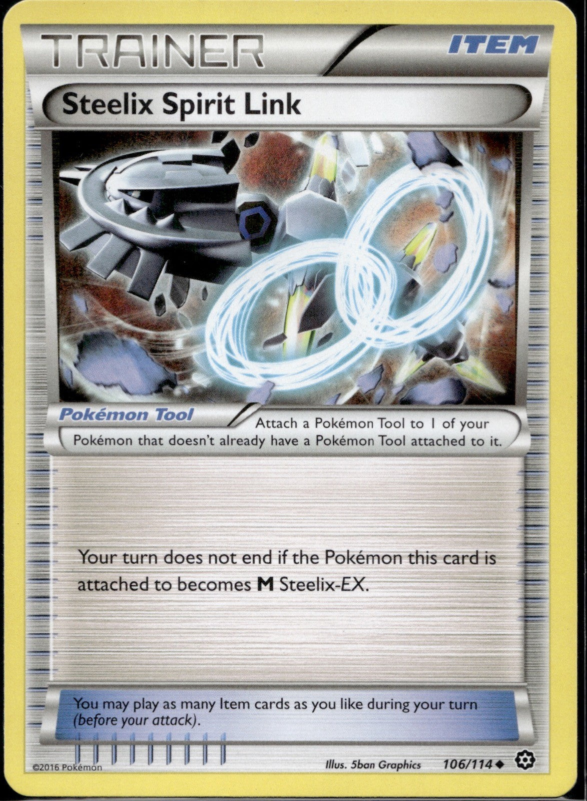 Steelix Spirit Link 106/114 STS Steam Siege Pokemon Lightly Played