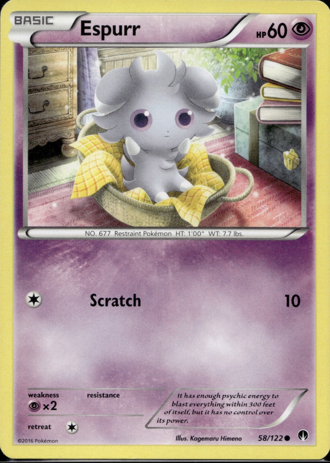 Espurr 58/122 BKP BREAKpoint Pokemon Lightly Played