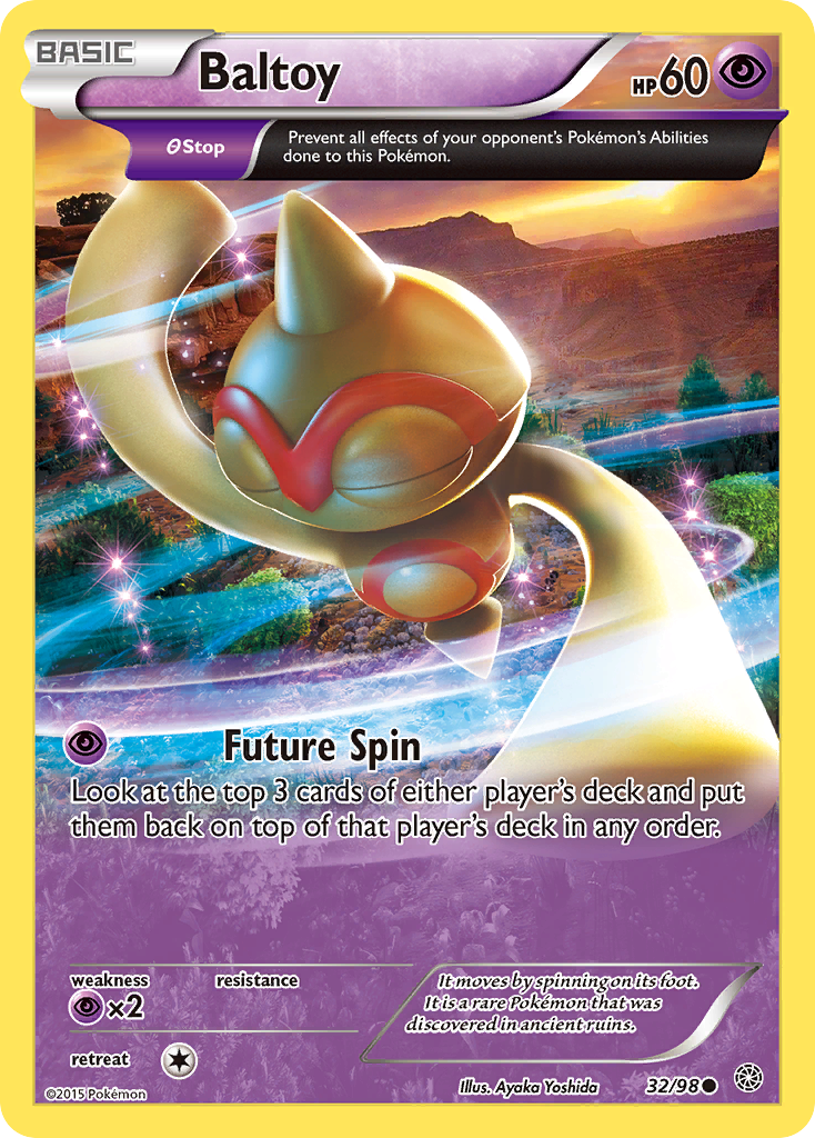 Baltoy 32/98 AOR Ancient Origins Pokemon Reverse Holo Lightly Played