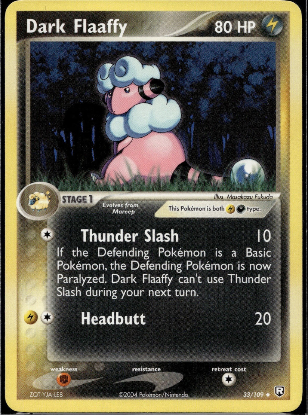 Dark Flaaffy 33/109 TRR Team Rocket Returns Pokemon Lightly Played