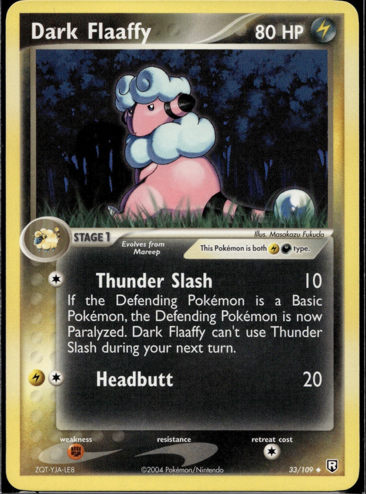 Dark Flaaffy 33/109 TRR Team Rocket Returns Pokemon Lightly Played