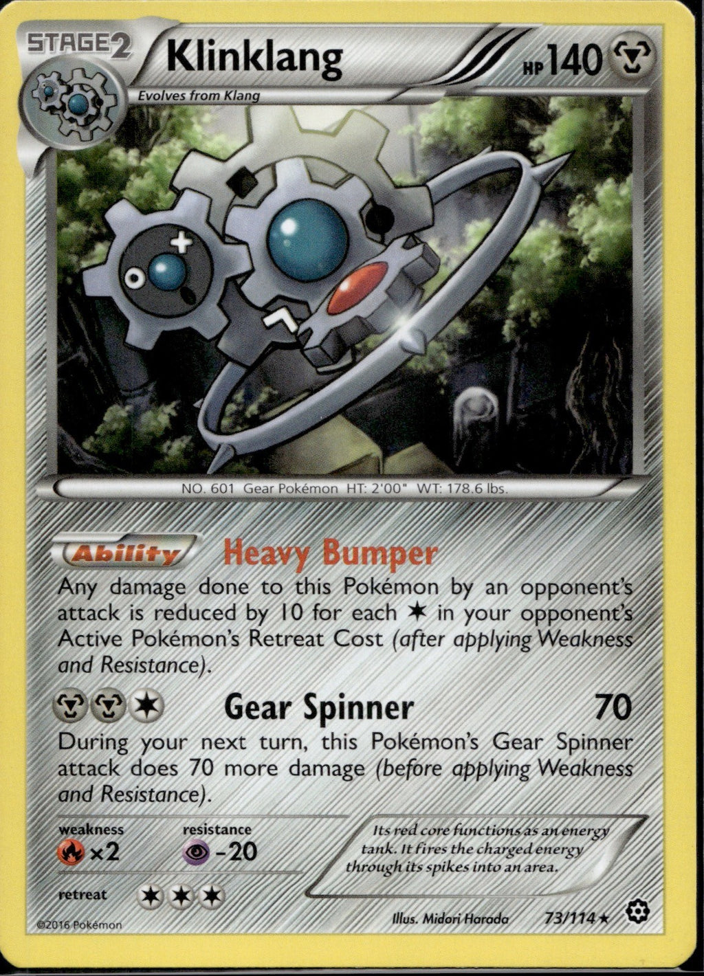 Klinklang 73/114 STS Steam Siege Pokemon Holo Lightly Played