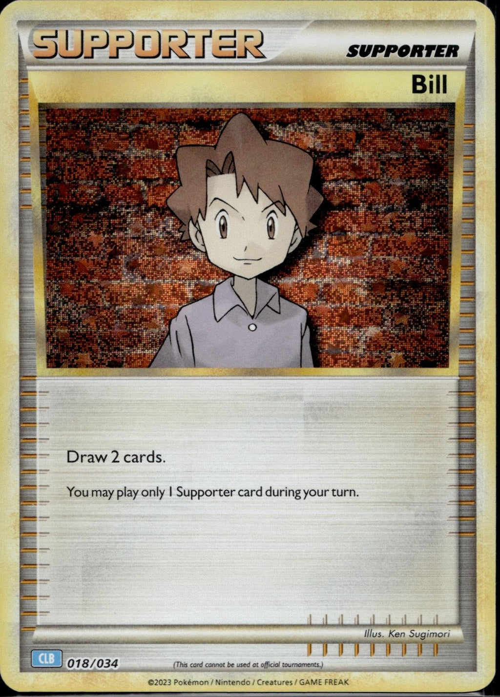 Bill (CLB) 018/034 CL Trading Card Game Classic Pokemon Holo Near Mint