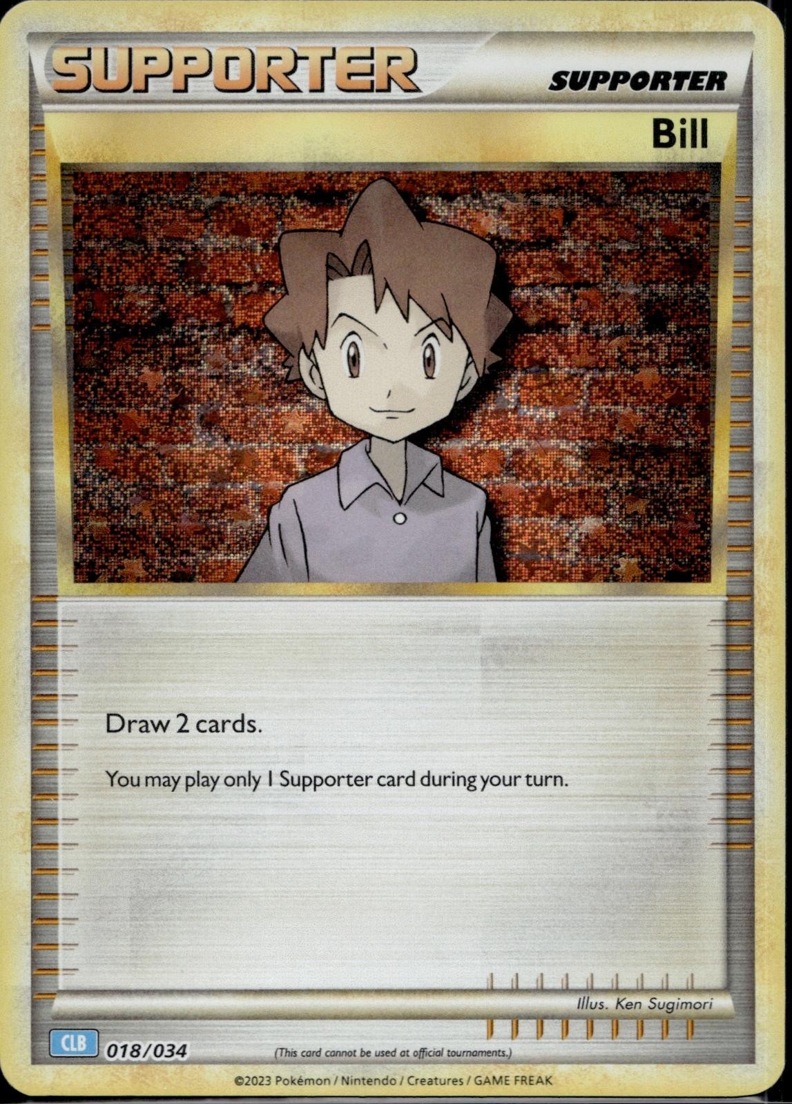 Bill (CLB) 018/034 CL Trading Card Game Classic Pokemon Holo Near Mint