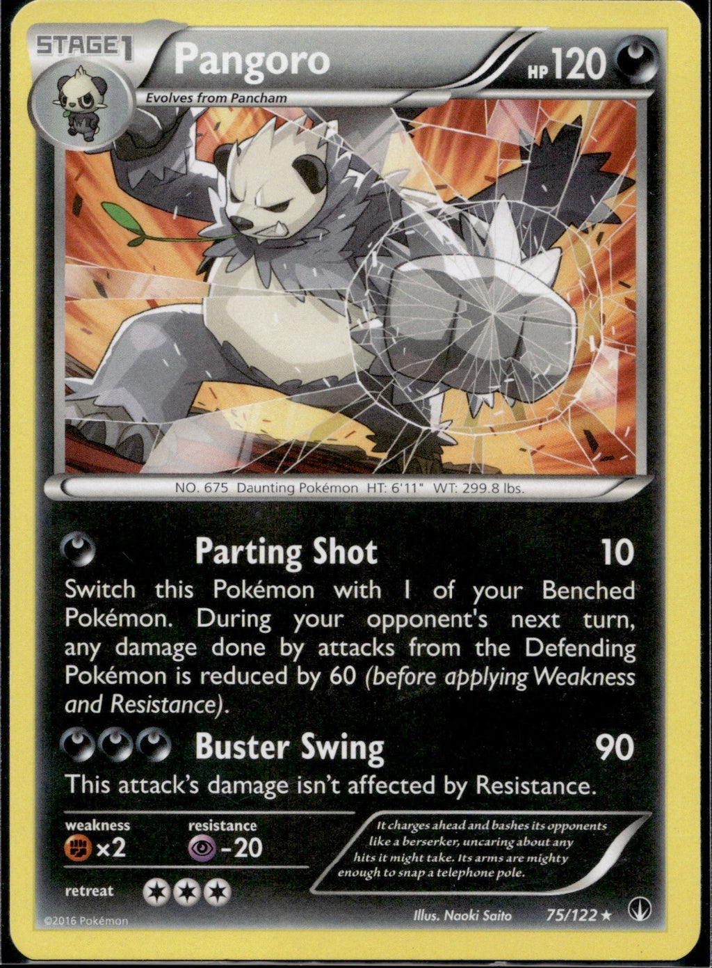 Pangoro 75/122 BKP BREAKpoint Pokemon Lightly Played