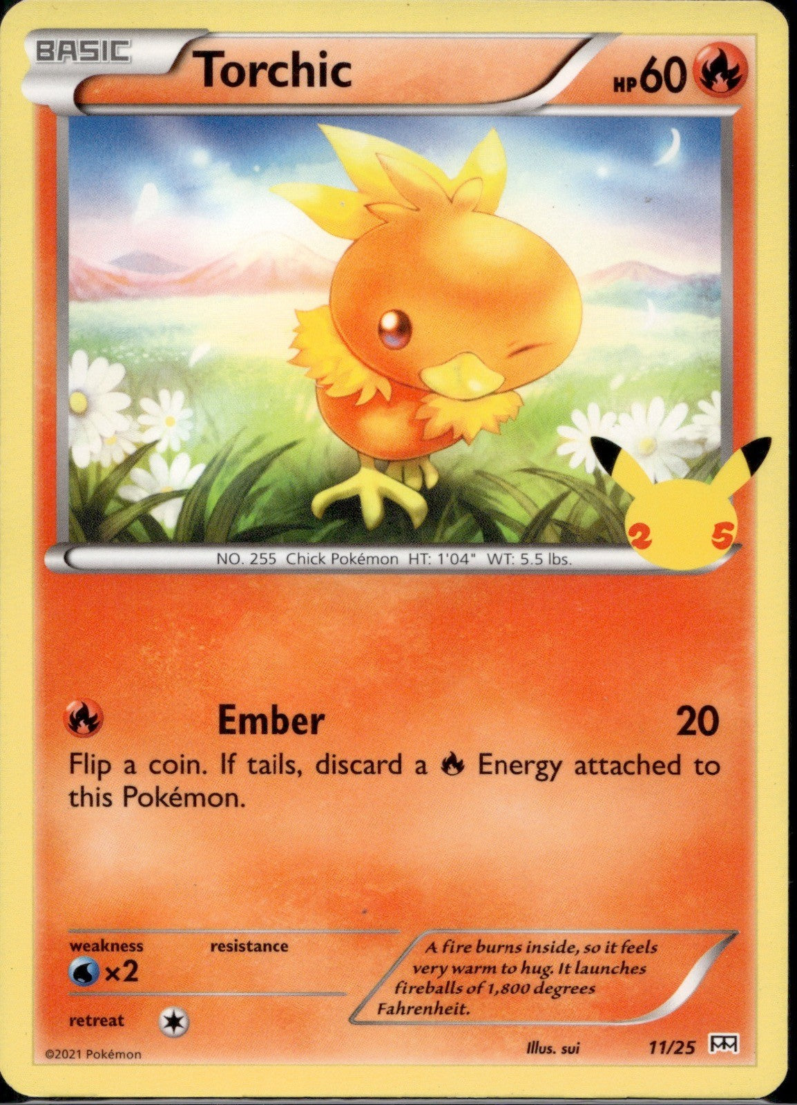 Torchic 011/025 MCD21 McDonald's 25th Anniversary Promos Pokemon NON Holo LP