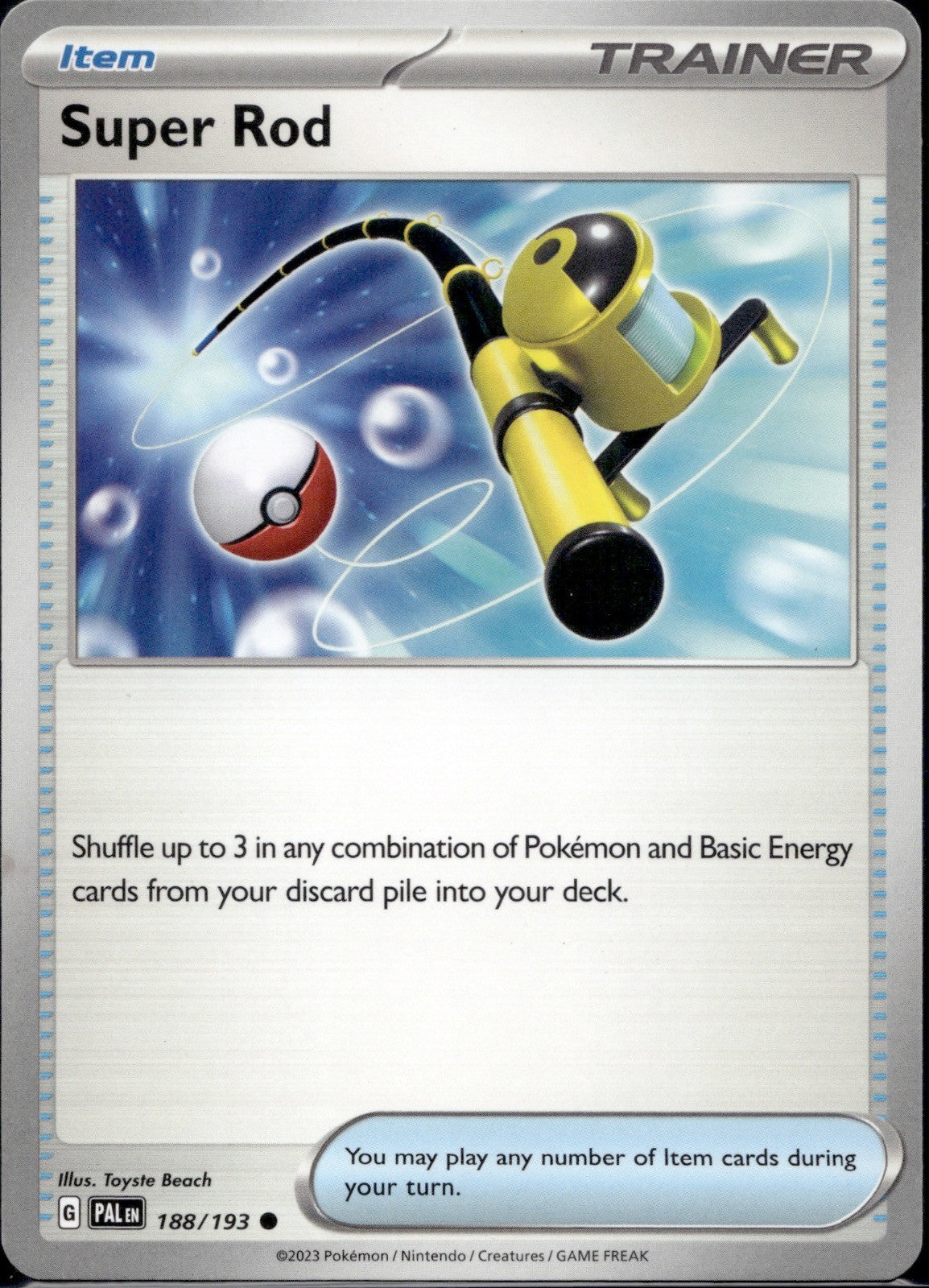 Super Rod 188/193 PAL Paldea Evolved Pokemon Lightly Played