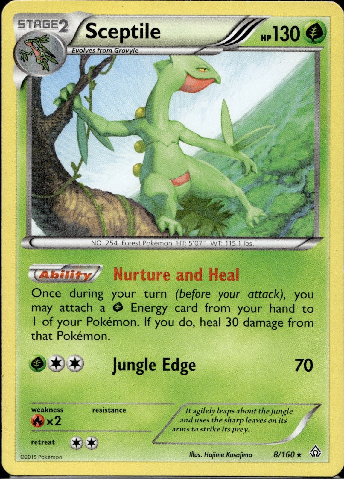 Sceptile 8/160 PRC Primal Clash Pokemon Lightly Played