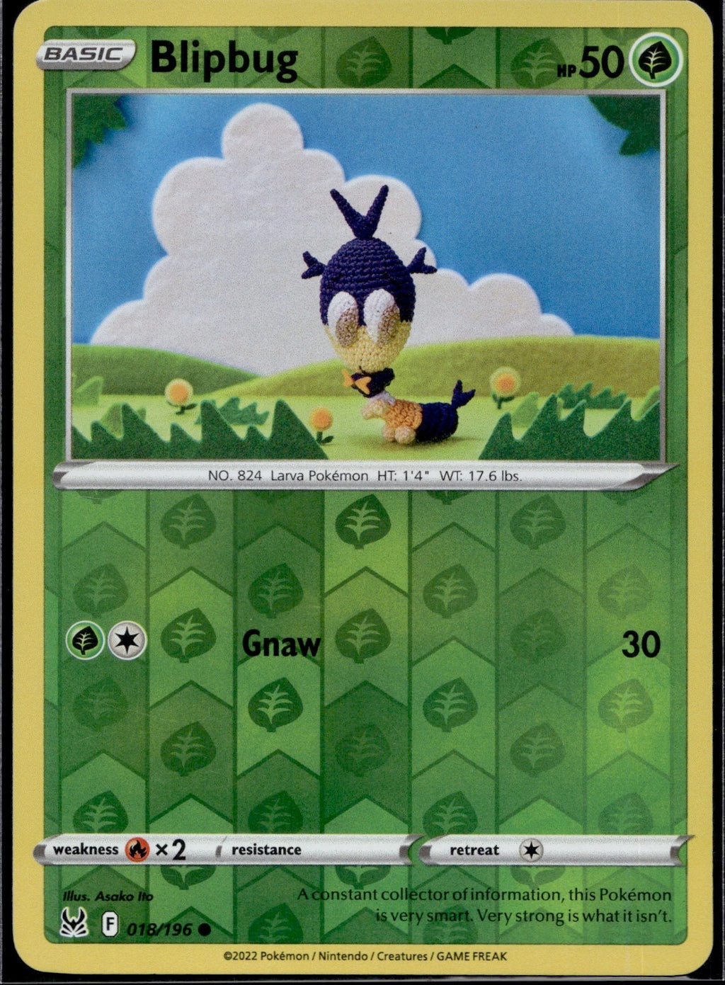 Blipbug 018/196 LOR Lost Origin Pokemon Reverse Holo Lightly Played