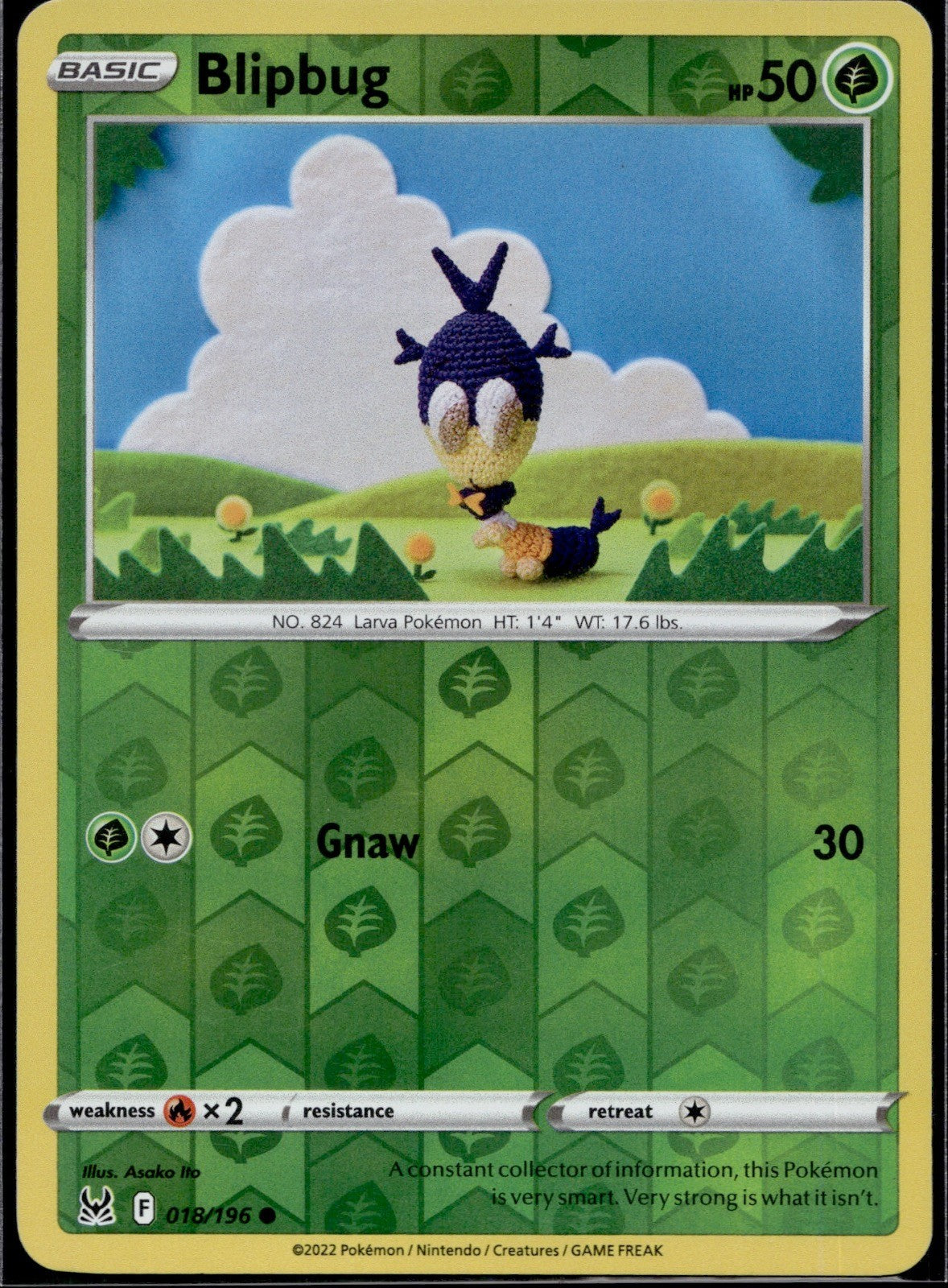 Blipbug 018/196 LOR Lost Origin Pokemon Reverse Holo Lightly Played
