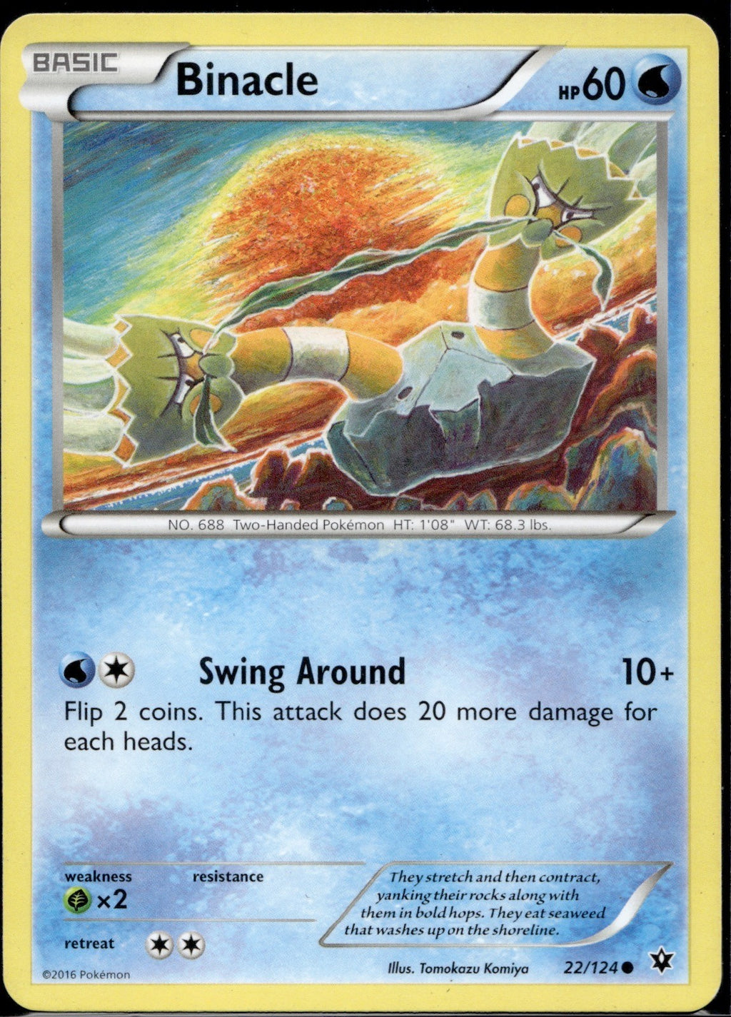 Binacle 22/124 FCO Fates Collide Pokemon Lightly Played
