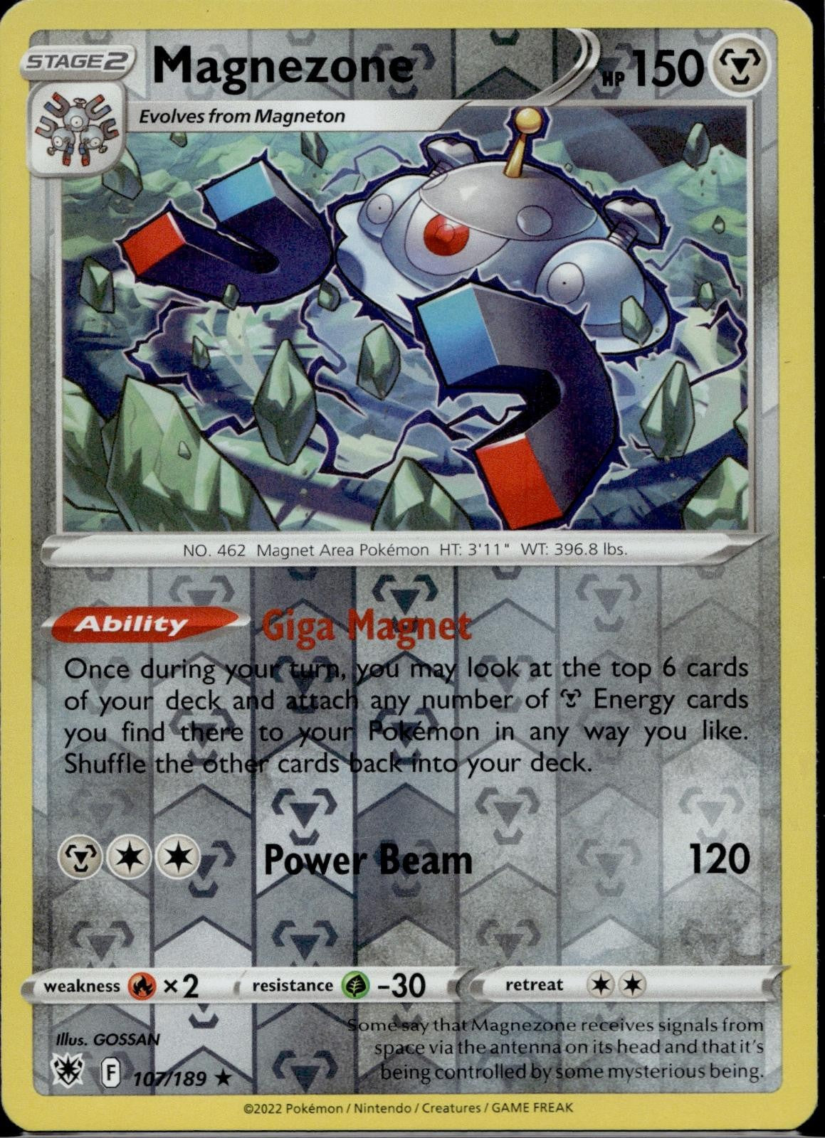 Magnezone 107/189 ASR Astral Radiance Pokemon Reverse Holo Lightly Played