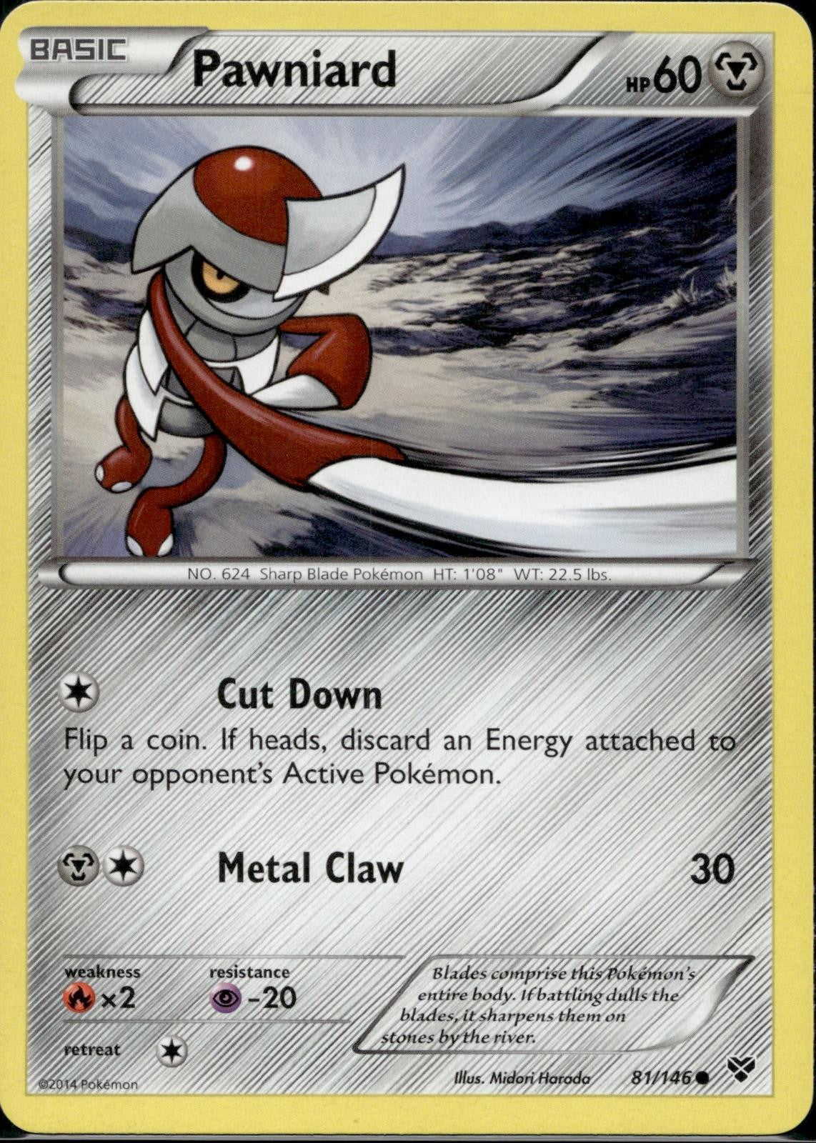 Pawniard 81/146 XY XY Base Set Pokemon Lightly Played