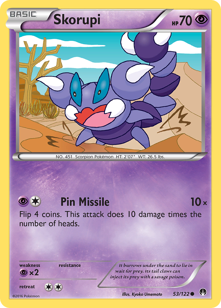 Skorupi 53/122 BKP BREAKpoint Pokemon Lightly Played