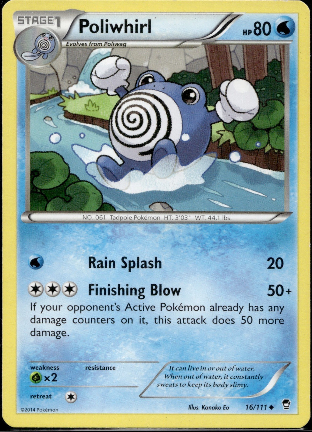 Poliwhirl 16/111 FFI Furious Fists Pokemon Lightly Played