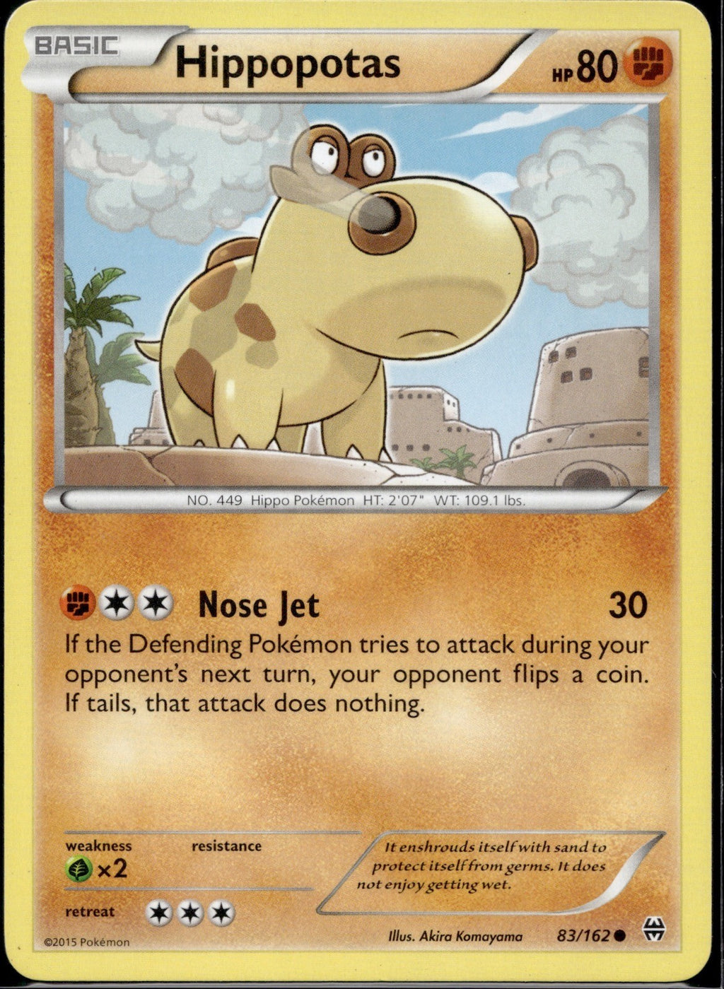 Hippopotas 83/162 BKT BREAKthrough Pokemon Lightly Played