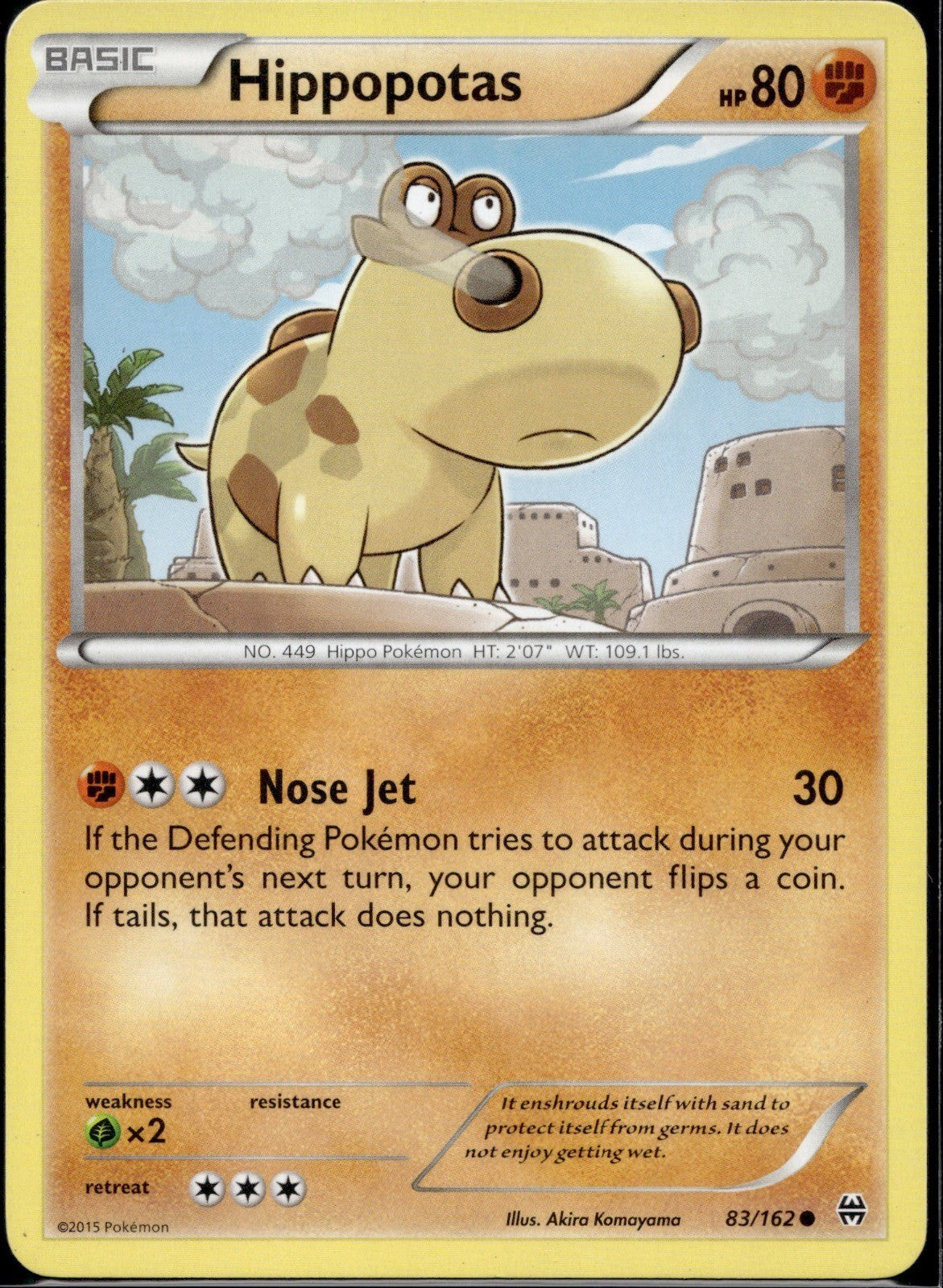Hippopotas 83/162 BKT BREAKthrough Pokemon Lightly Played