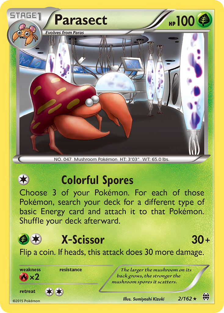 Parasect 2/162 BKT BREAKthrough Pokemon Lightly Played