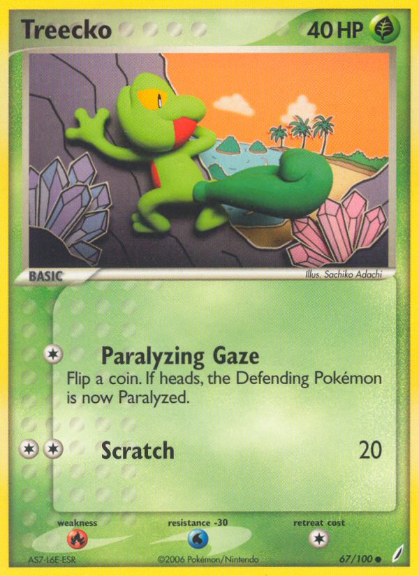 Treecko 67/100 CG Crystal Guardians Pokemon Lightly Played
