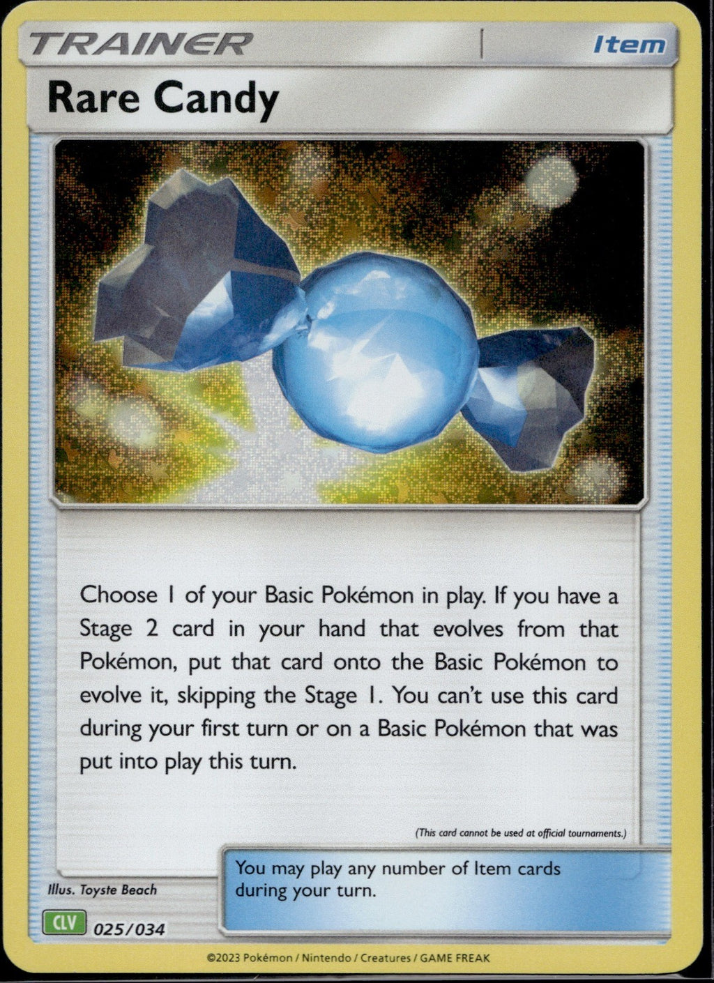 Rare Candy (CLV) 025/034 CL Trading Card Game Classic Pokemon Holo Near Mint
