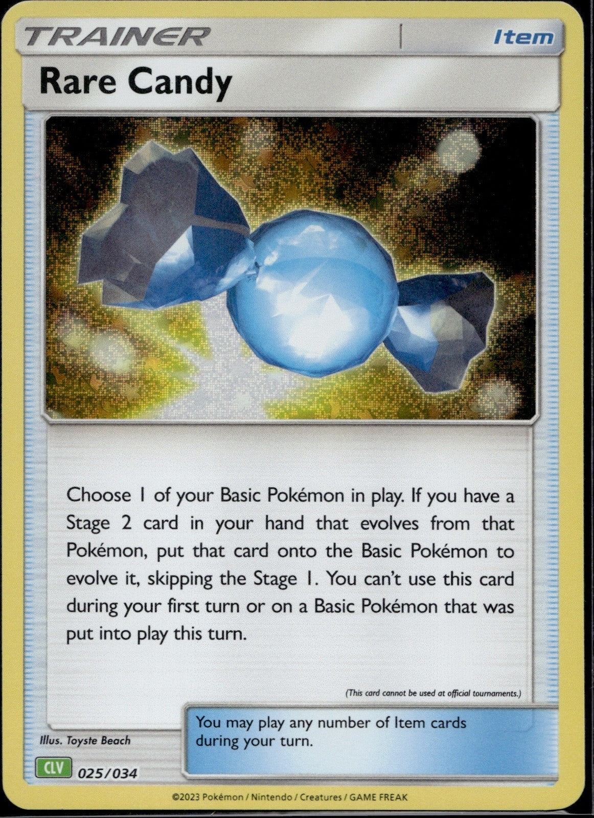 Rare Candy (CLV) 025/034 CL Trading Card Game Classic Pokemon Holo Near Mint