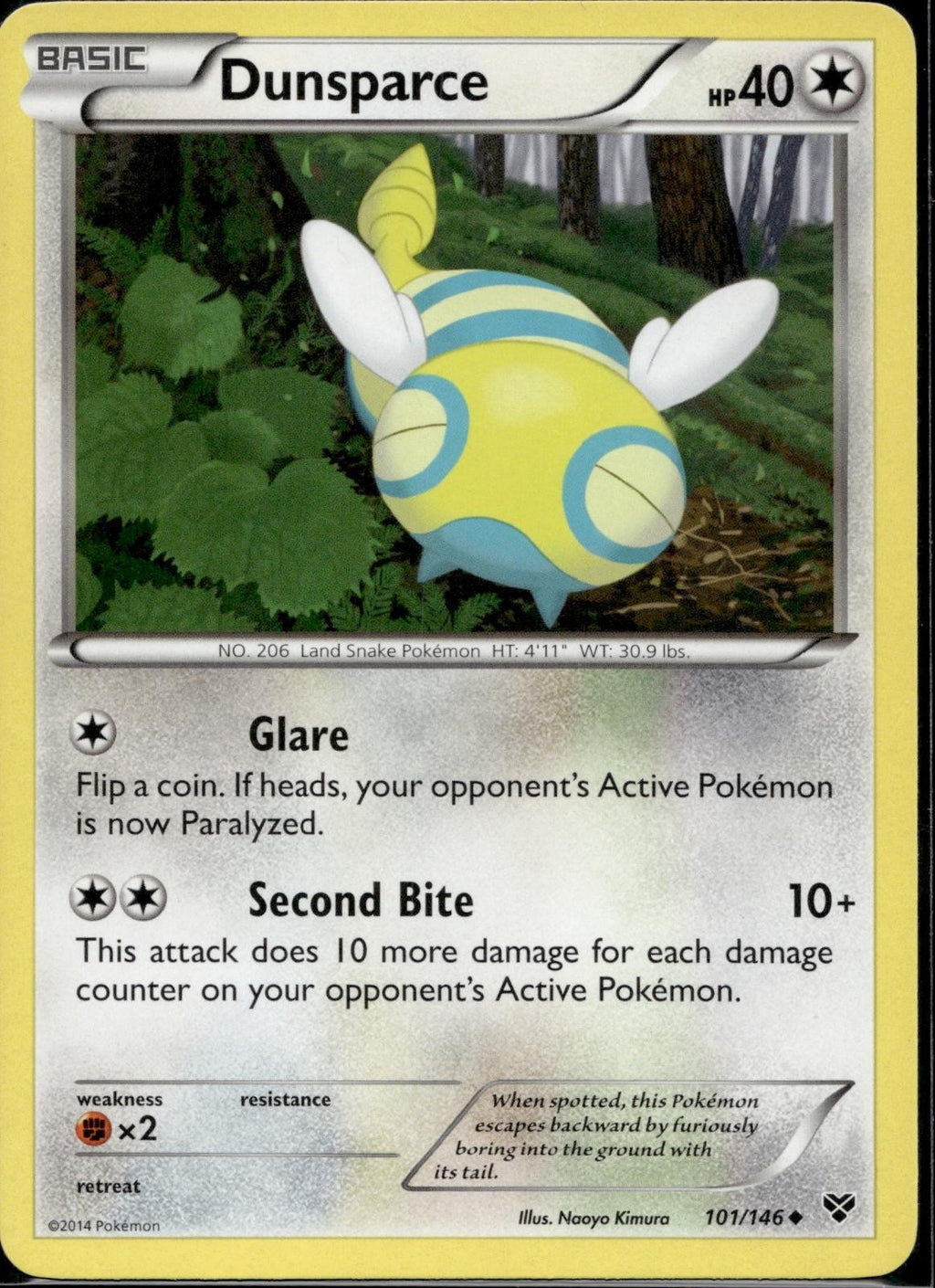 Dunsparce 101/146 XY XY Base Set Pokemon Lightly Played