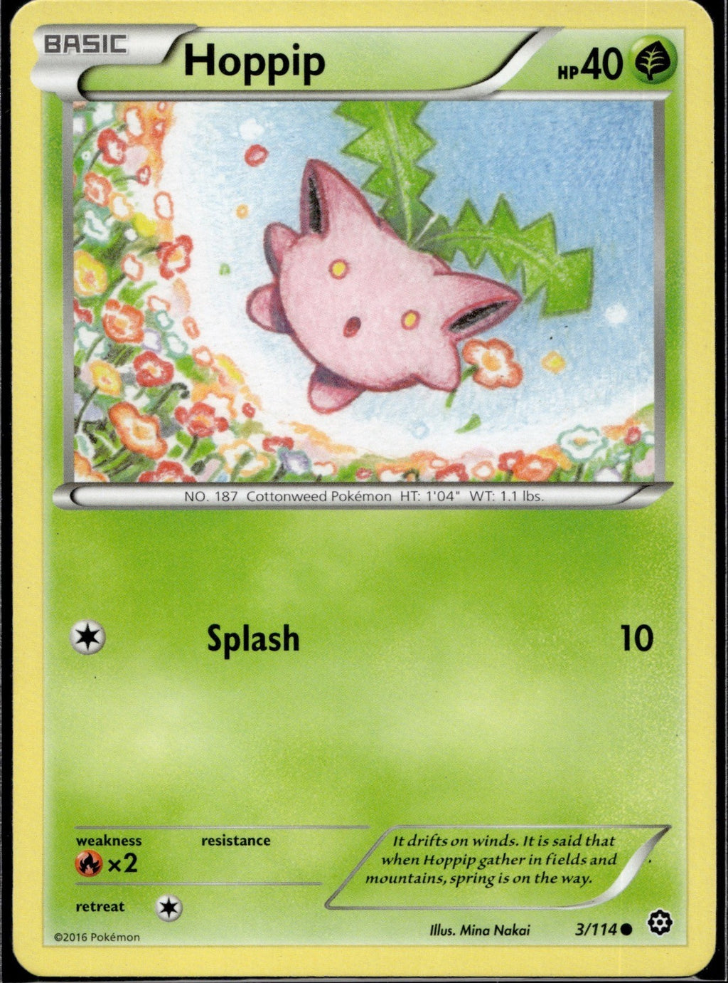 Hoppip 3/114 STS Steam Siege Pokemon Lightly Played