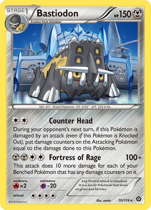 Bastiodon 70/114 STS Steam Siege Pokemon Lightly Played