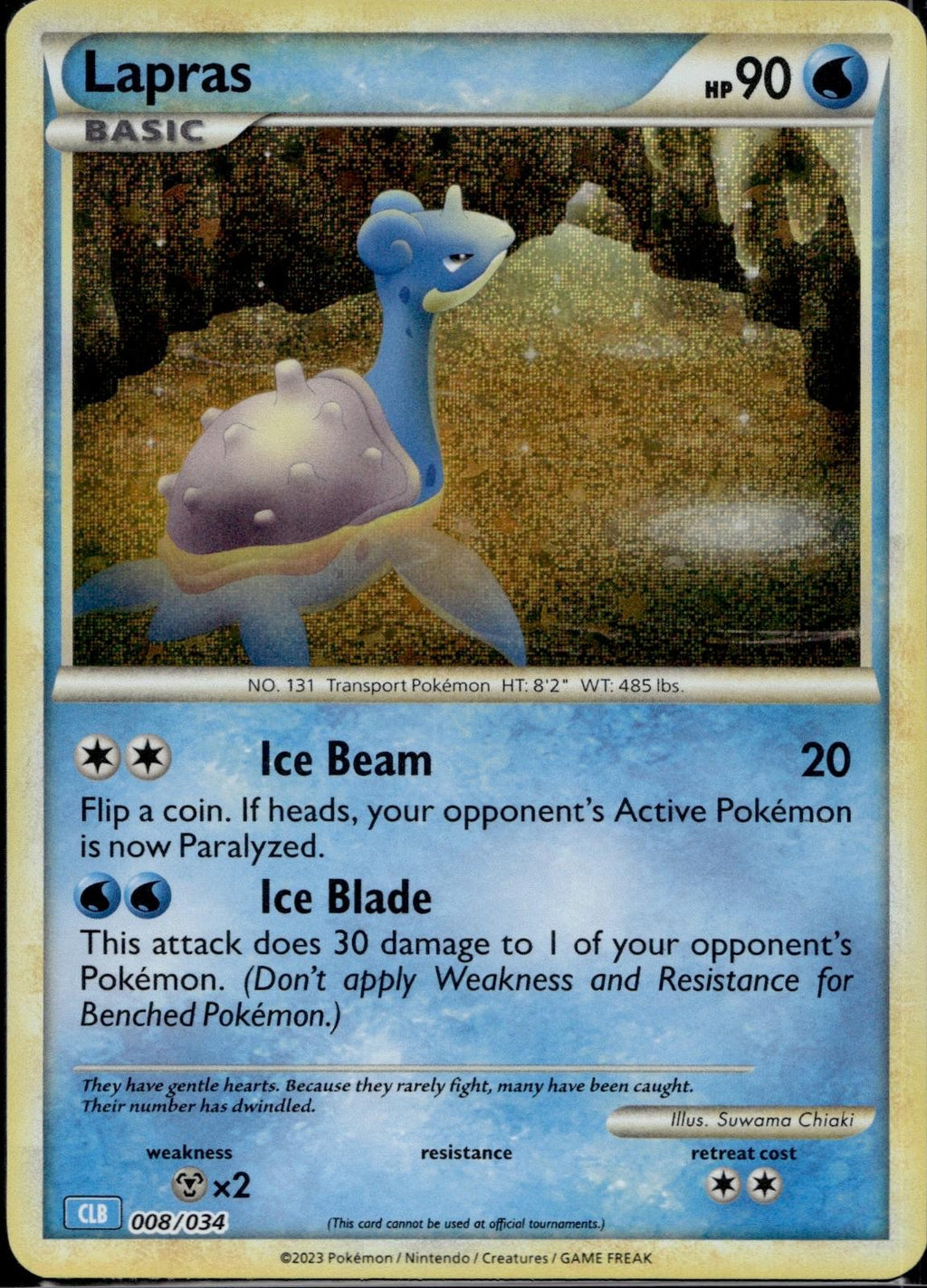 Lapras 008/034 CL Trading Card Game Classic Pokemon Holo Near Mint