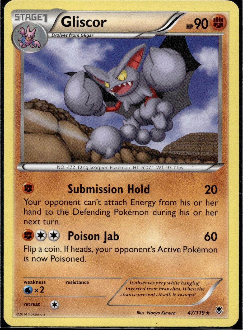 Gliscor 47/119 PHF Phantom Forces Pokemon Lightly Played