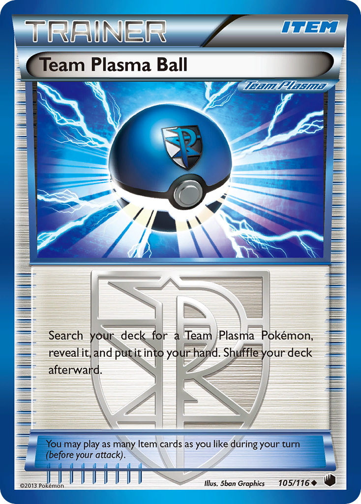 Team Plasma Ball 105/116 PLF Plasma Freeze Pokemon Lightly Played