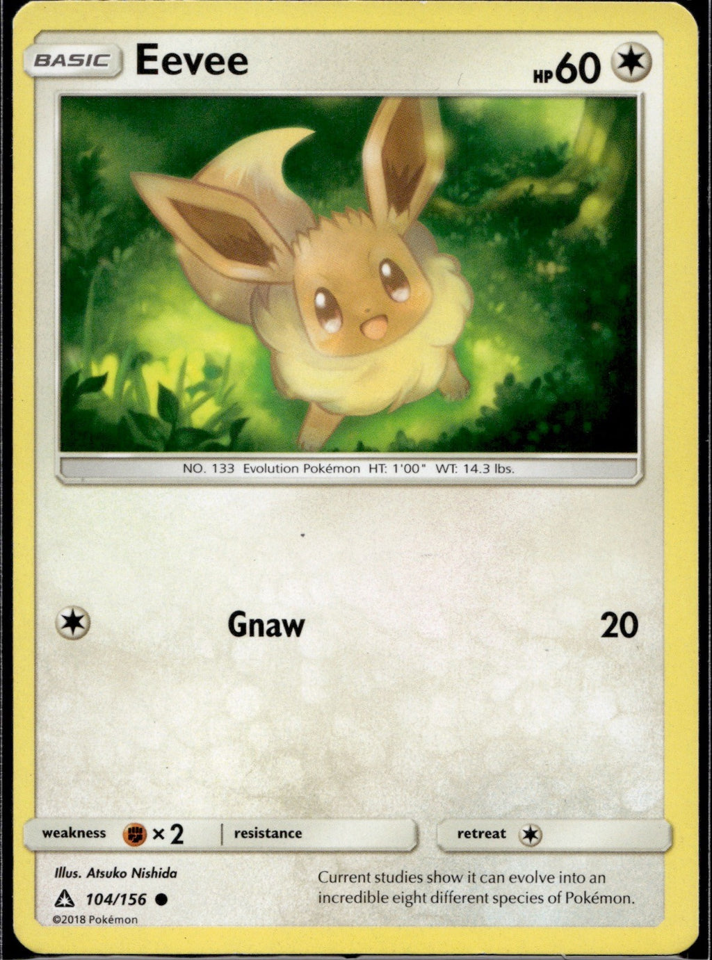 Eevee 104/156 UPR Ultra Prism Pokemon Lightly Played