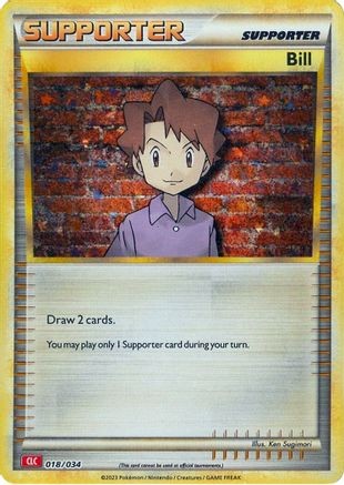 Bill (CLC) 018/034 CL Trading Card Game Classic Pokemon Holo Near Mint