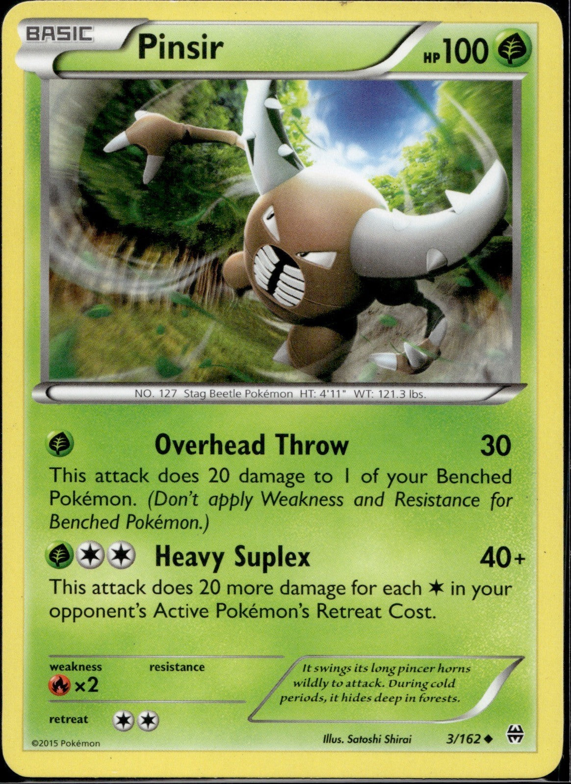 Pinsir 3/162 BKT BREAKthrough Pokemon Lightly Played