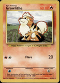 Growlithe 28/102 BS Base Set Unlimited Pokemon Lightly Played