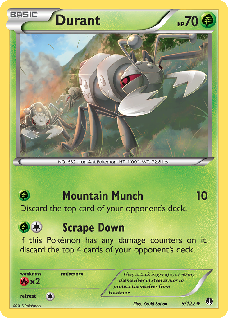 Durant 9/122 BKP BREAKpoint Pokemon Lightly Played