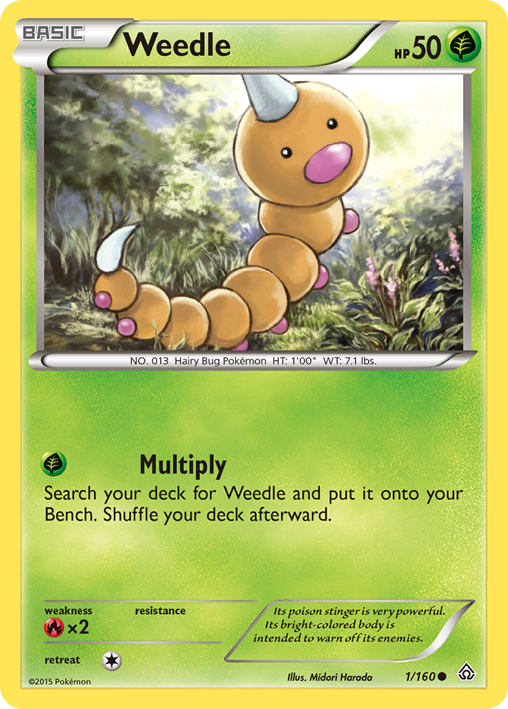 Weedle 1/160 PRC Primal Clash Pokemon Lightly Played