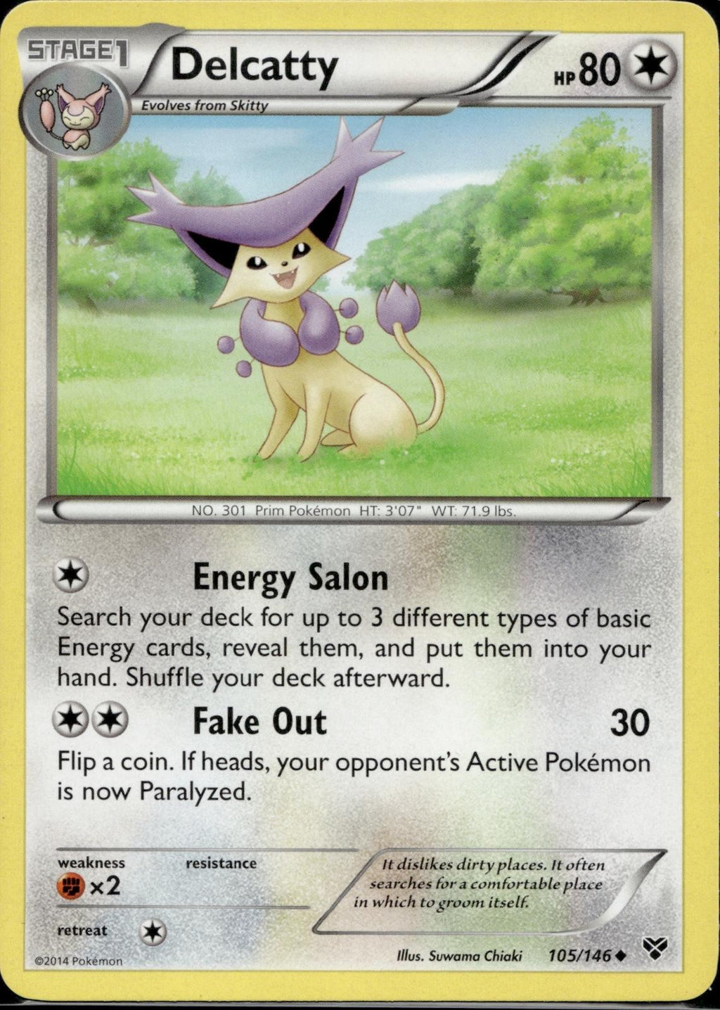 Delcatty 105/146 XY XY Base Set Pokemon Lightly Played