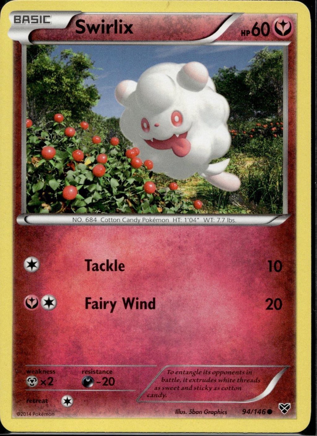 Swirlix 94/146 XY XY Base Set Pokemon Lightly Played