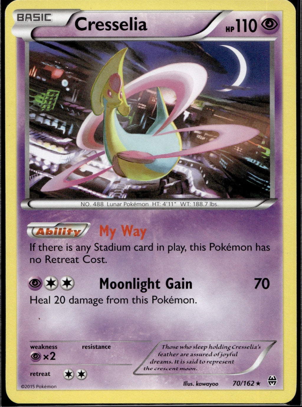 Cresselia 70/162 BKT BREAKthrough Pokemon Lightly Played