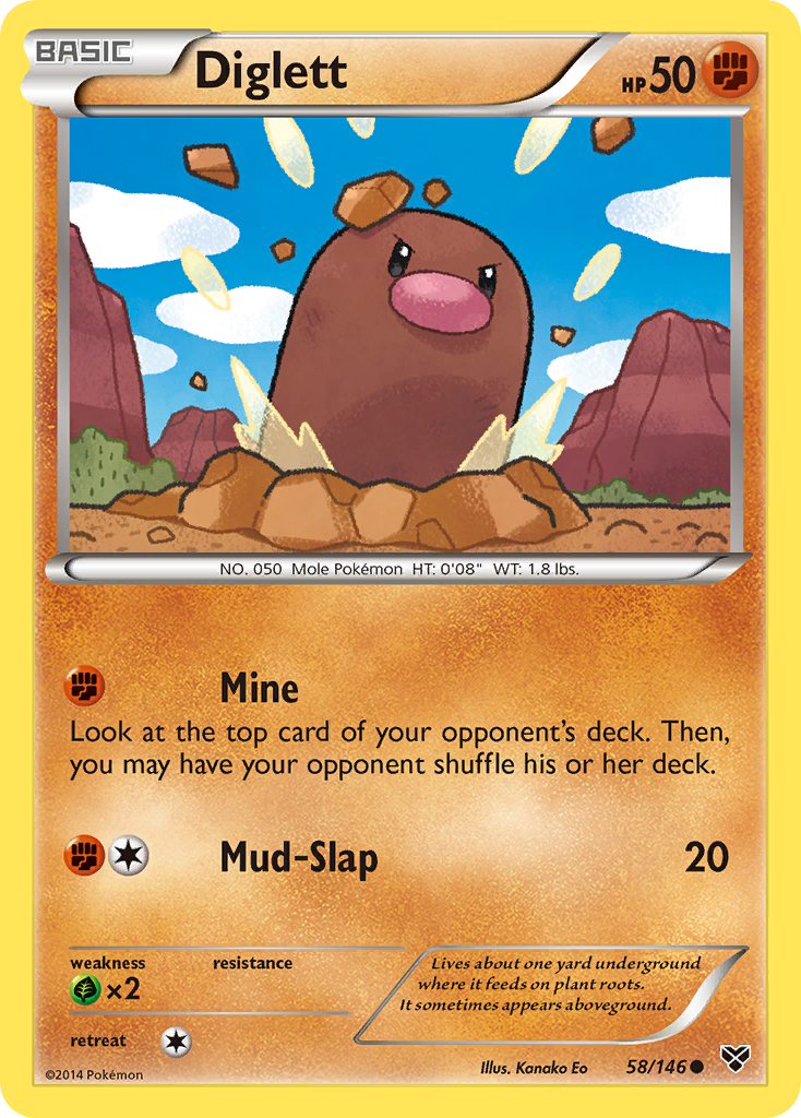 Diglett 58/146 XY XY Pokemon Lightly Played