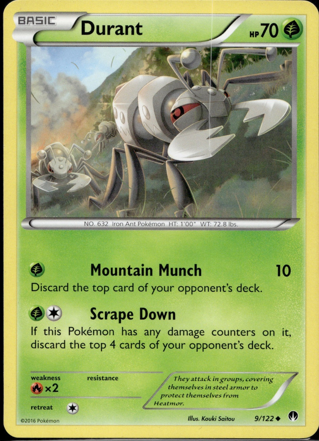 Durant 9/122 BKP BREAKpoint Pokemon Lightly Played