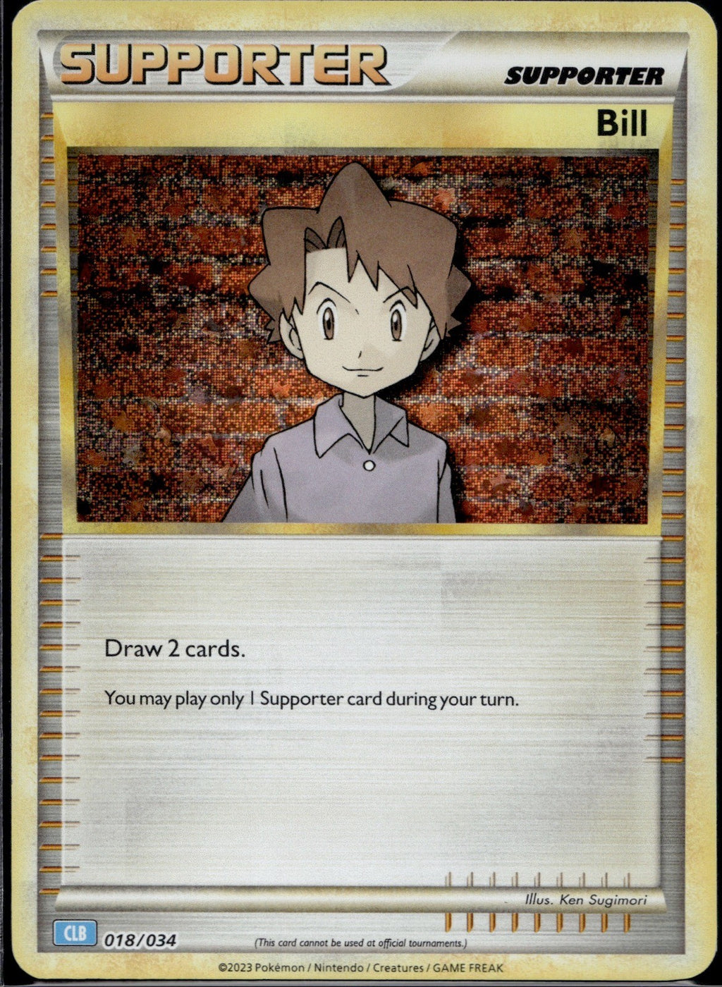 Bill (CLB) 018/034 CL Trading Card Game Classic Pokemon Holo Near Mint