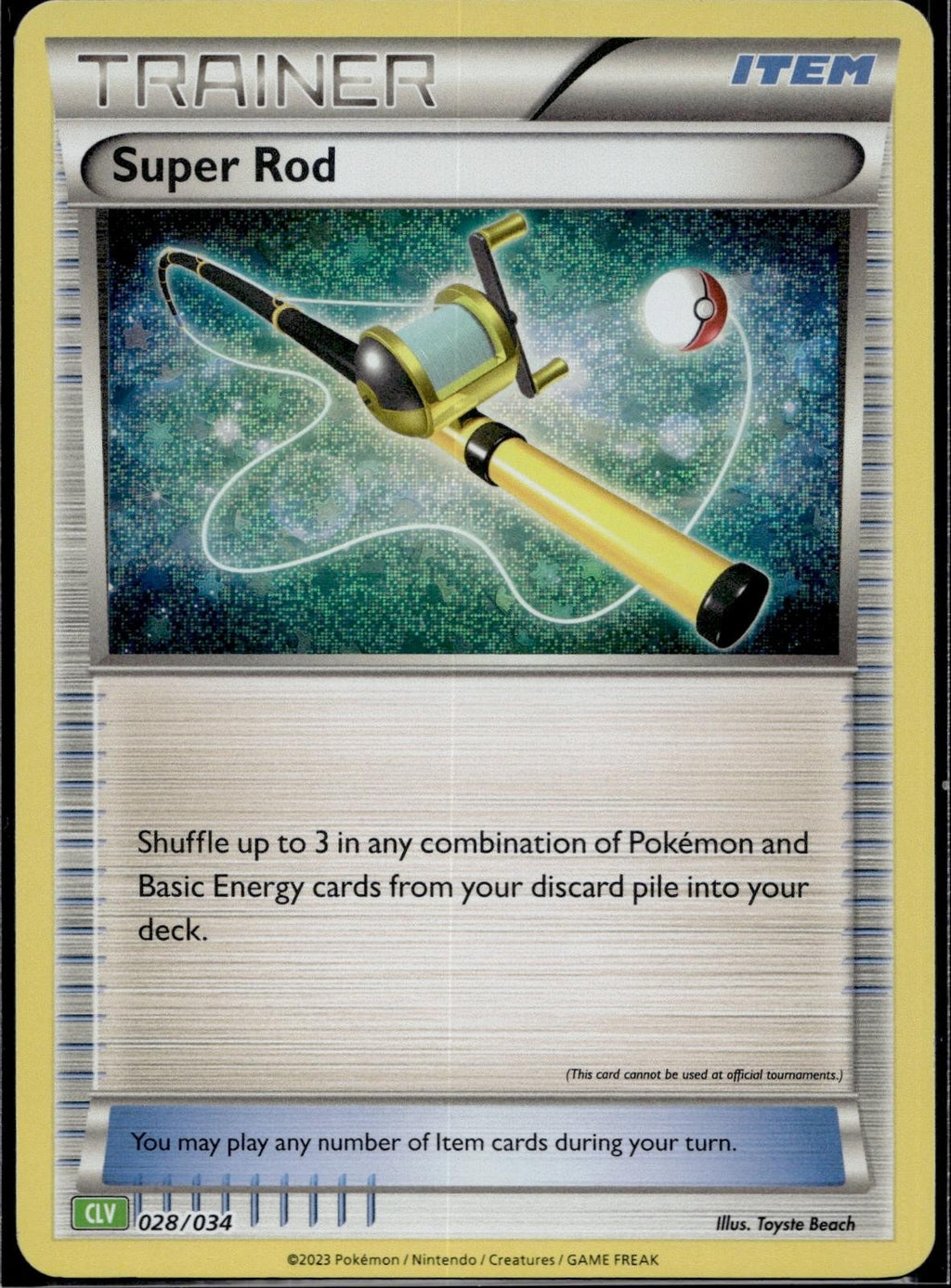 Super Rod (CLV) 028/034 CL Trading Card Game Classic Pokemon Holo Near Mint