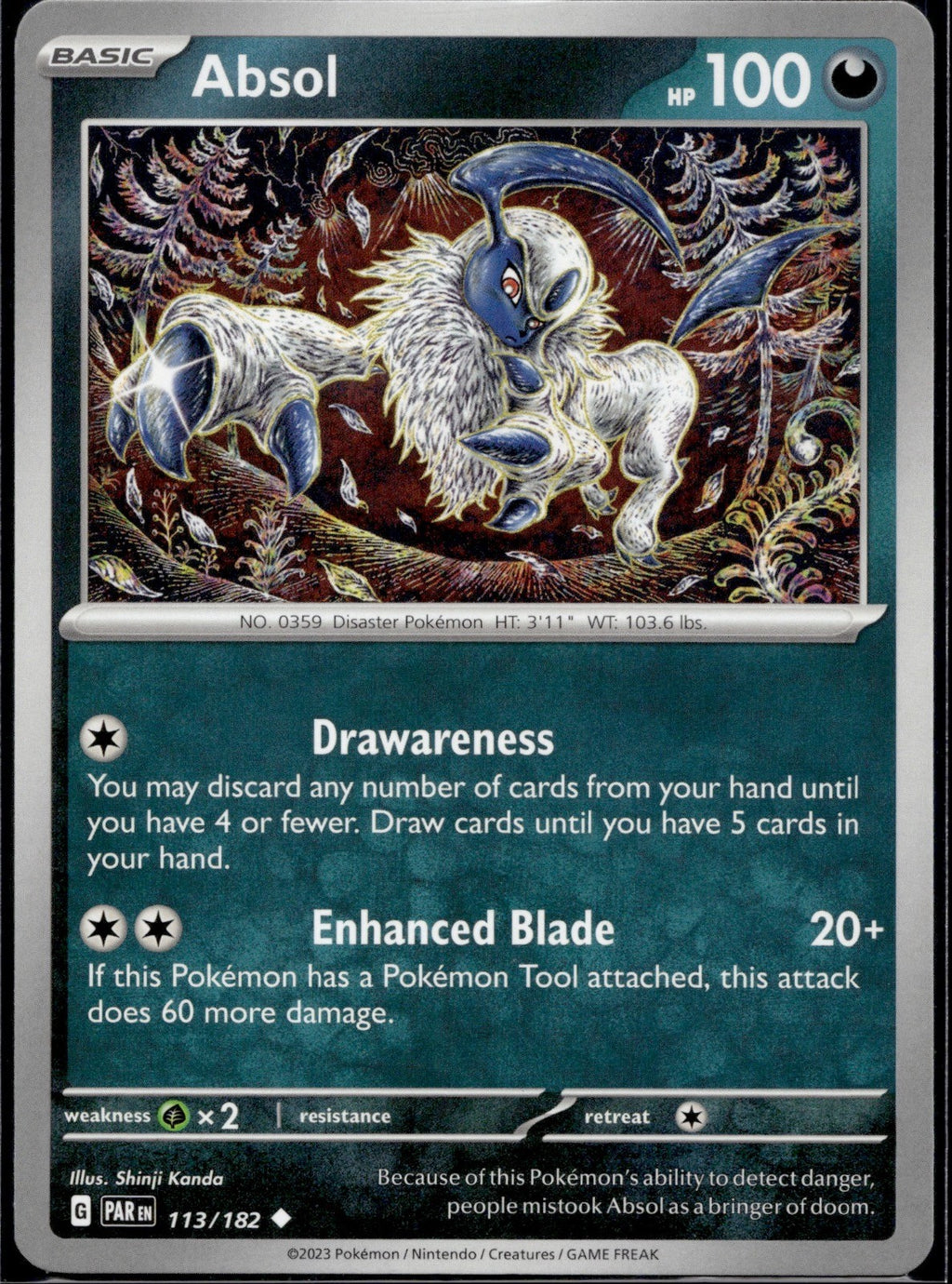 Absol 113/182 PAR Paradox Rift Pokemon Near Mint