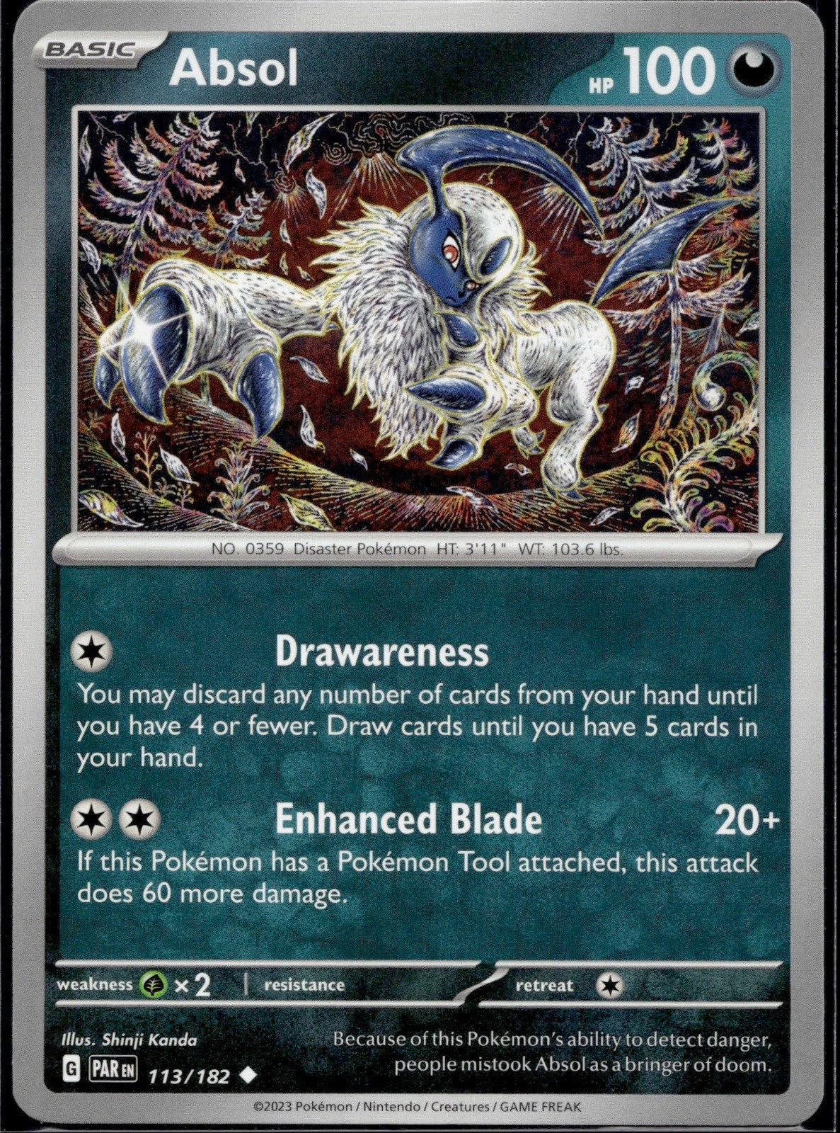 Absol 113/182 PAR Paradox Rift Pokemon Near Mint