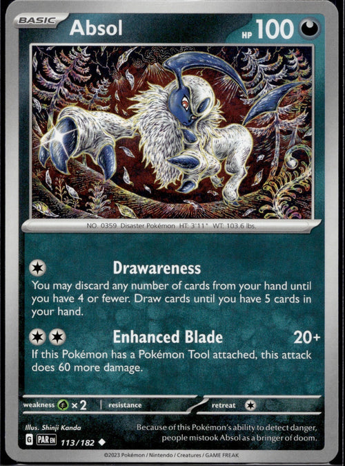 Absol 113/182 PAR Paradox Rift Pokemon Near Mint