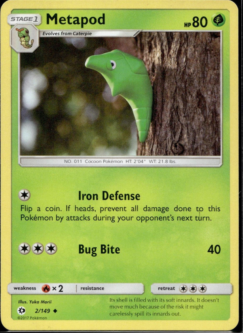 Metapod 2/149 SM01 SM Base Set Pokemon Lightly Played