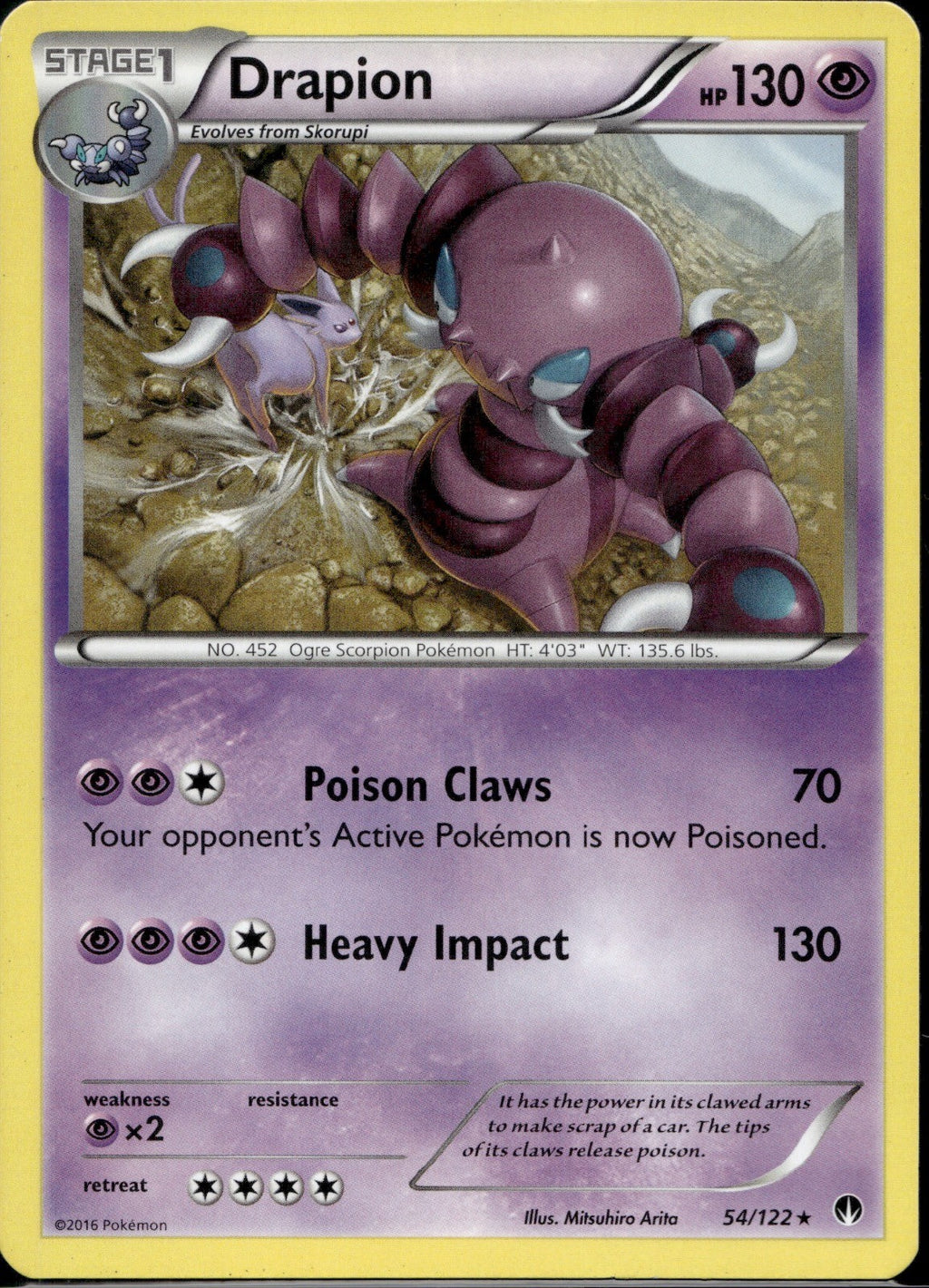 Drapion 54/122 BKP BREAKpoint Pokemon Lightly Played